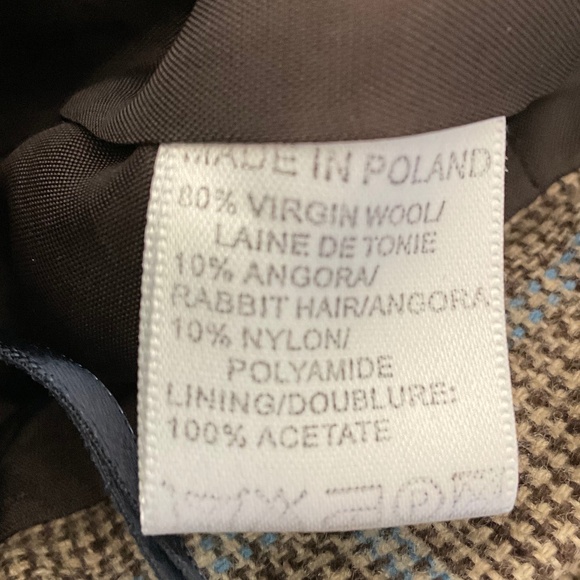 French Connection Wool Angora Plaid Midi Skirt tan academia grandpacore varsity - Picture 11 of 15